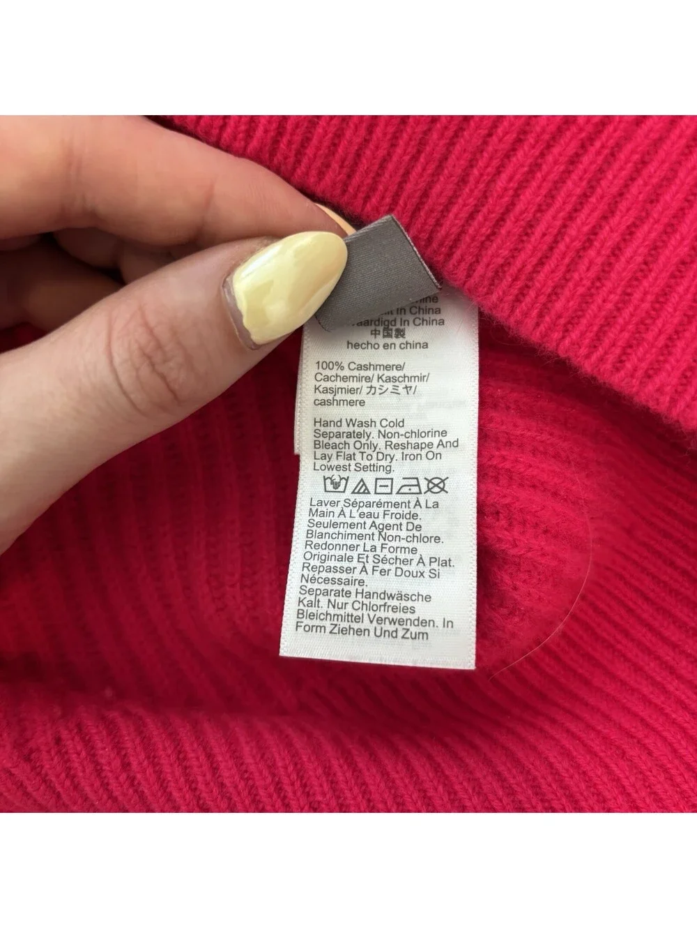 J. Crew Thick Ribbed Knit 100% Cashmere Mock Neck Sweater Womens Small Hot Pink
